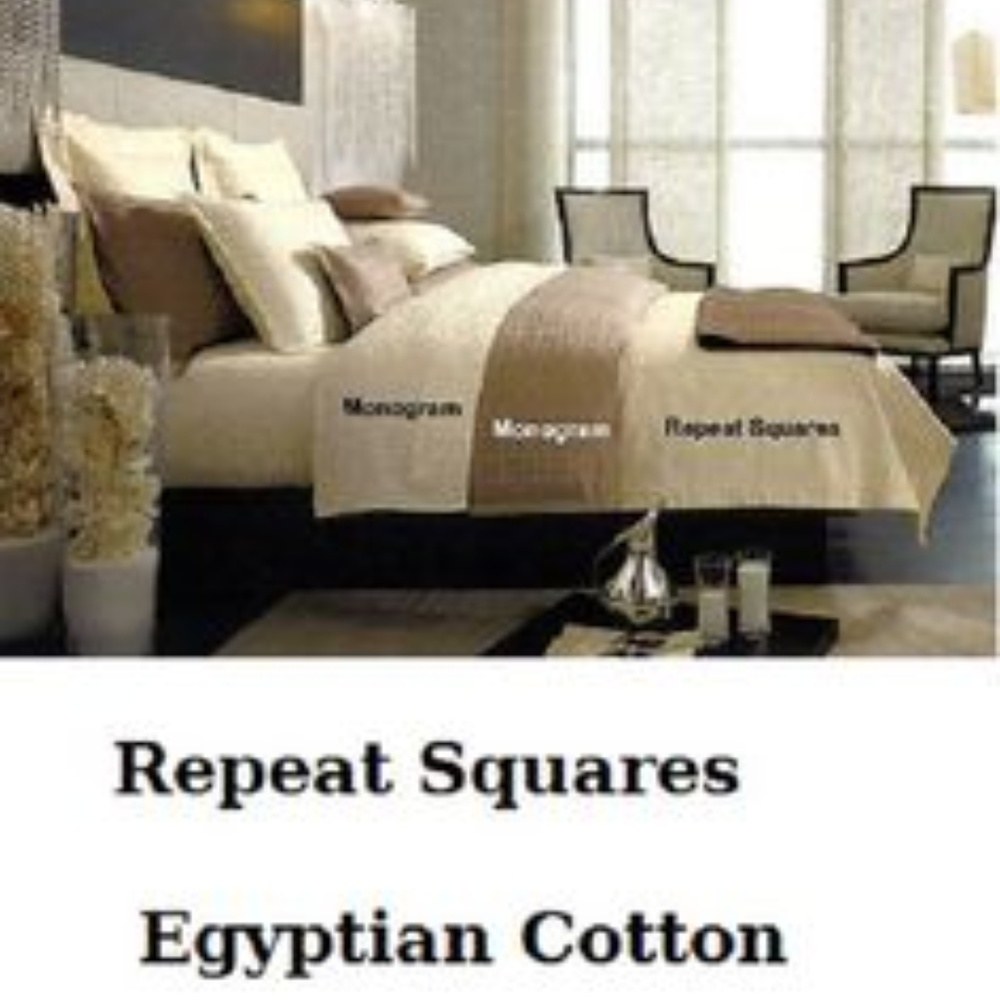 Set of 2 Kelly Hoppen Repeat Squares boudoir shams white